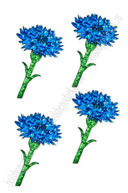 Лазерная вырубка из кожзама "Василек" 2,7*5 см (10 шт) №21, несклеенная