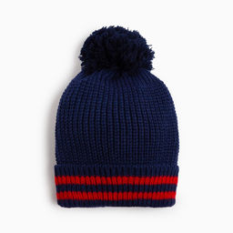 Шапка MINAKU с помпоном, размер 50-52, синяя