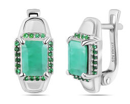 Серьги, изумруд берилл , наноизумруд, Калестро