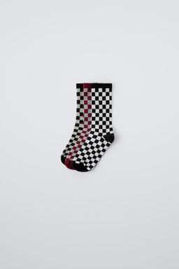 3-PACK OF CHECKERBOARD LONG SOCKS
