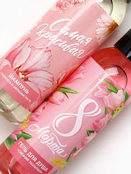 Подарочный набор ЧИСТОЕ СЧАСТЬЕ С 8 Марта!: гель для душа и шампунь для волос, 2х100 мл