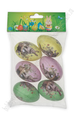 Пасхальный декор Яйца 6 см (6 шт) SF-7862, ассорти №5 - Больше подарков фото 2