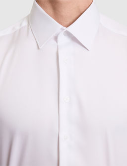 Beyaz Non _ron Kolay _t_lenebilir Regular Fit K_sa Kollu Basic G_mlek