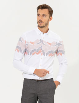 Turuncu Slim Fit Uzun Kollu G_mlek