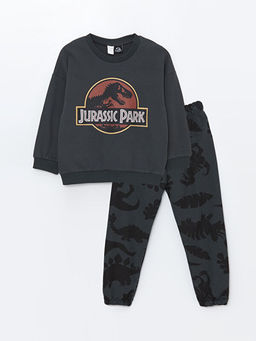 Bisiklet Yaka Jurassic Park Bask?l? Erkek ?ocuk E?ofman Tak?m