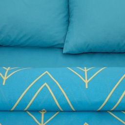 Постельное бельё Этель евро Бирюзовый лепесток 200х217, 240*220, 70х70-2 шт  фото 2