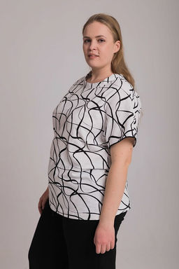 Футболка М325254бч Белый/черный - Елена фото 2