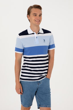 Erkek Regular Fit Polo Yaka _ndigo Ti__rt Sepette S_rpriz _ndirim