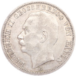 Монета 3 марки 1911 года G Германия (Баден)