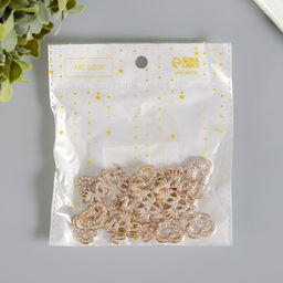 Цена за 10 шт. Декор для творчества пластик Queen, золото со стразами, 1.9×5×0.3 см