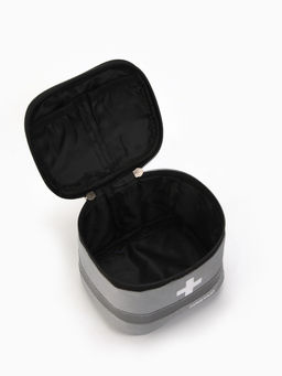 Косметичка-аптечка на молнии, на подкладке, с ручкой, с принтом, серая