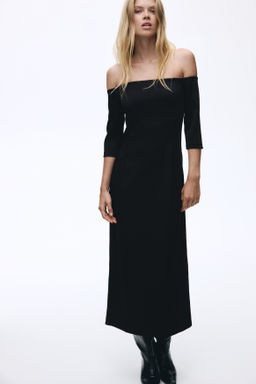 Vestido off-the-shoulder - H&m фото 6