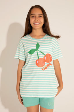 U. S. Polo Assn / Мятная футболка с круглым вырезом для девочек - U.s. polo assn фото 6