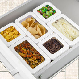 Банка для сыпучих продуктов пластмассовая Степ 1,1л, 16х10х9,5см, белый (Россия) - Домашняя мода фото 4