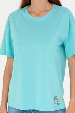 Kad_n Mint Bisiklet Yaka Ti__rt