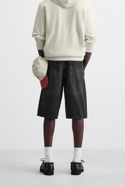 BASIC BAGGY FIT DENIM BERMUDA - Zara фото 3