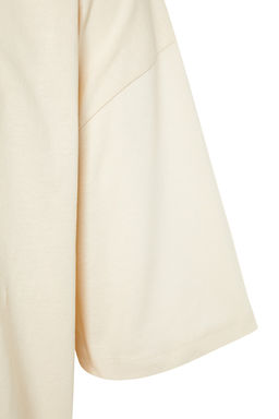 Bej Oversize/Genis Kesim %100 T-Shirt TMNSS22TS0318