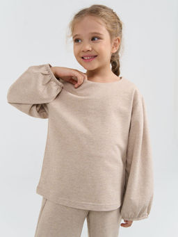 Костюм со свитшотом из 100% хлопка Бежевый меланж облегченный - Bungly фото 10