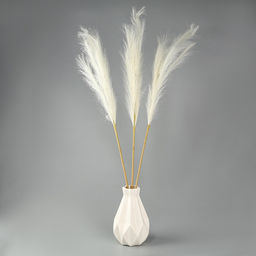 Сухоцветы искусственные «Пампасная трава», 1 метр, 3 шт., молочный