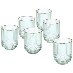 Стакан низкий 380мл "Enjoy Life" в наборе 6шт, цвет зеленый