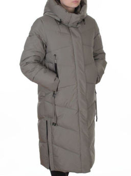 A73 GRAY/GREEN Пальто зимнее женское (200 гр. холлофайбер)