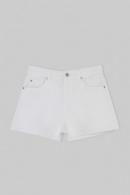 Ekru Brode Detayl_ Y_ksek Bel Mini Denim _ort TWOSS26SR00129