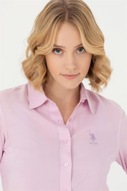 Женская сиреневая рубашка с длинным рукавом - U.s. polo assn фото 2