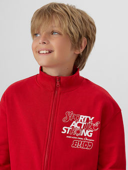 Толстовка для мальчиков красная на молнии - Mark formelle фото 4