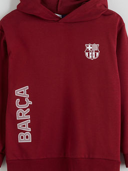Kap??onlu Barcelona Bask?l? Erkek ?ocuk Sweatshirt