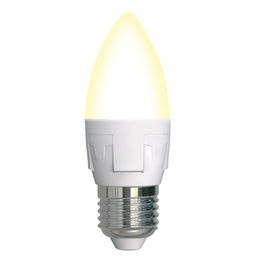 LED-C37 7W/3000K/E27/FR/DIM PLP01WH Лампа светодиодная, диммируемая. Форма свеча, матовая. Серия Яркая. Теплый белый свет (3000K). Картон. ТМ Uniel.