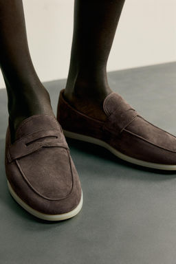 MOCAS?N PIEL CASUAL / Gris Topo - Zara фото 3