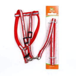 Комплект Спорт светоотражающий, поводок 120 х 1 см, ОГ 23-35 см, красный - Пижон фото 8