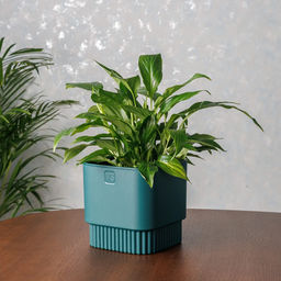 Горшок цветочный VipSet Бостон с дренажной системой квадрат 5,5л изумруд (AMБ-5,5-20)