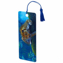 Закладка для книг 3D, BRAUBERG, объемная, "Леопард", с декоративным шнурком-завязкой