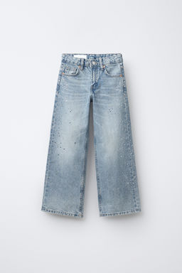 WIDE-LEG JEANS WITH RHINESTONES