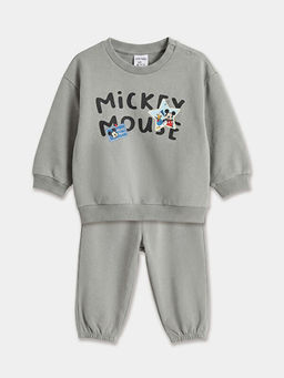 Mickey Mouse Bask?l? Erkek Bebek Sweatshirt ve E?ofman Alt?