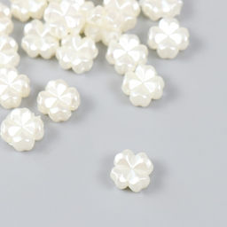 Бусины для творчества пластик «Жемчужные цветочки из сердец», набор 30 шт., 0.4×1.2×1.2 см