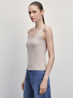 Базовый топ из эластичного хлопка / Zarina  фото 4