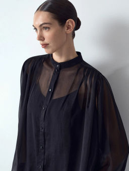 Плиссированная рубашка, B3049/blackbird