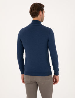 _ndigo Melanj Slim Fit Bal_k__ Yaka Basic Triko Kazak - Pierre cardin фото 5