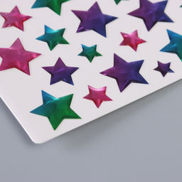 Цена за 3 шт. Наклейки для творчества пластик "Градиент. Звезда" 22х9,5 см