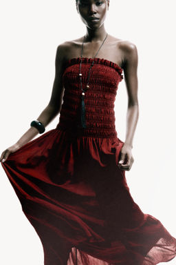 Vestido bandeau con cuerpo nido de abeja - H&m фото 4