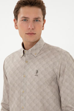 Erkek A__k Haki Uzun Kollu G_mlek - U.s. polo assn фото 2
