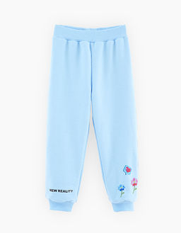 Светло-голубые брюки для девочки 240004