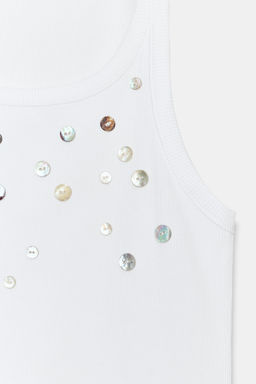 TOP RIB BOTONES / Blanco - Zara фото 4