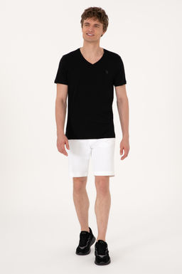 Erkek Slim Fit V Yaka Siyah Basic Ti__rt Sepette S_rpriz _ndirim - U.s. polo assn фото 4