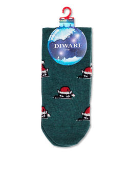Цена за 2 пары. Носки мужские DIWARI Новогодние носки с пушистой нитью Xmas cat - Conte elegant фото 2