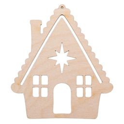 Заготовка для декорирования Mr. Carving ВД-1197 Подвеска фанера 8 х 9 х 0.3 см Избушка резная №1 (8.5х9см.) фото 2