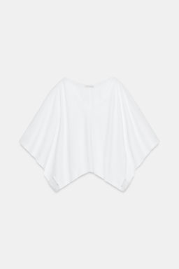 CAMISETA CAPA ALGOD?N / Blanco - Zara фото 5