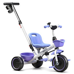 Велосипед трехколесный Rocket 107NEW, колеса EVA 10"/8", цвет белый/лиловый